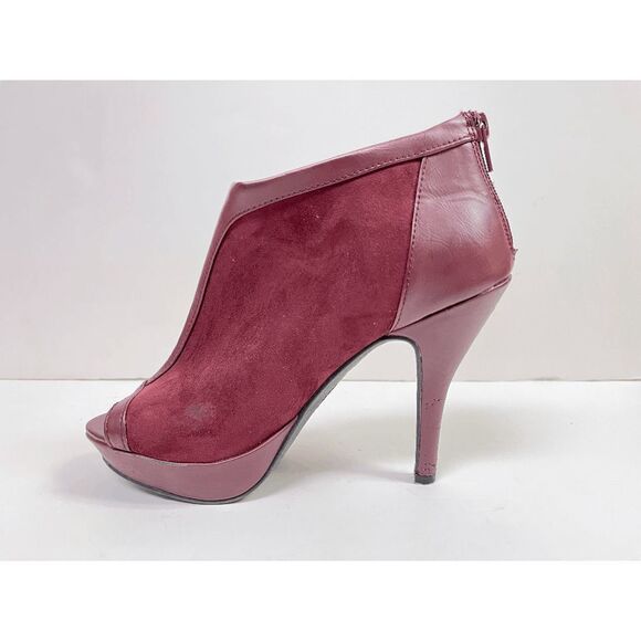 Charming Charlie Maroon Peep-Toe Heels - Picture 9 of 9